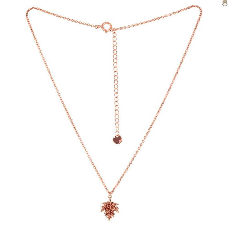 Plain Silver Maple Leaf Necklace PS-RDP-442.
