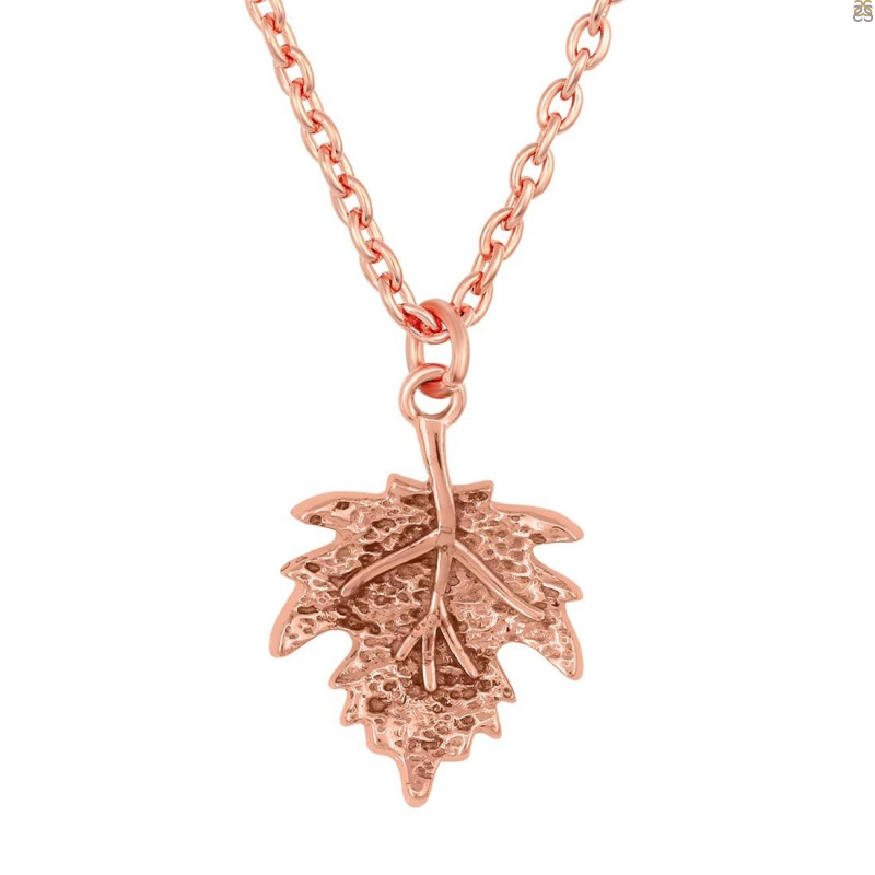 Plain Silver Maple Leaf Necklace PS-RDP-442.