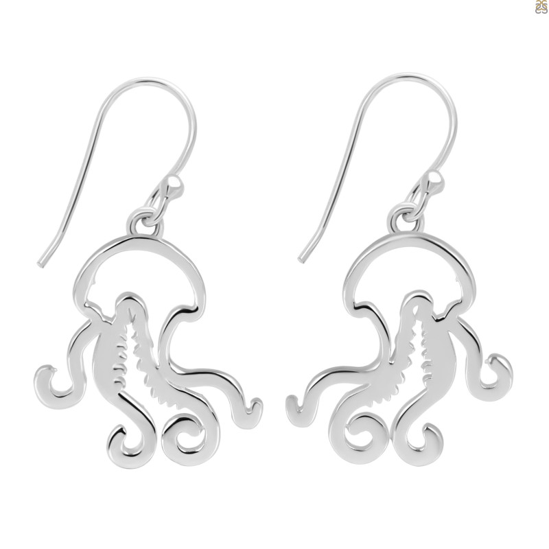 Plain Silver Octopus Earring  PS-RDE-968.