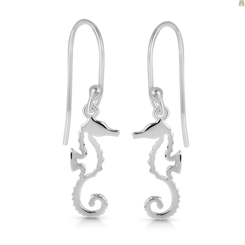 Plain Silver Sea Horse Earring  PS-RDE-965.