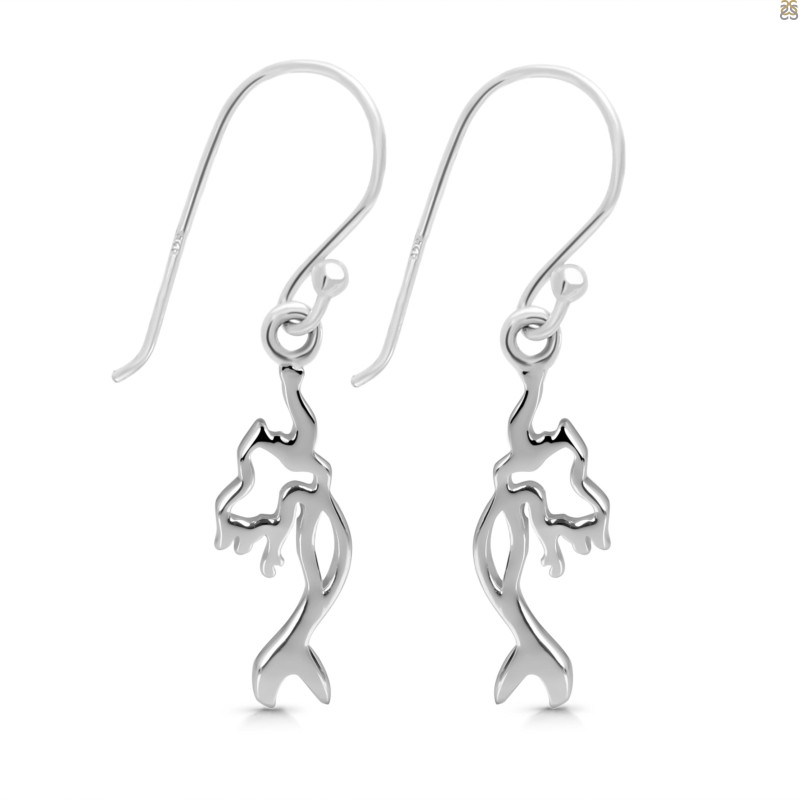 Plain Silver Mermaid Earring  PS-RDE-966.