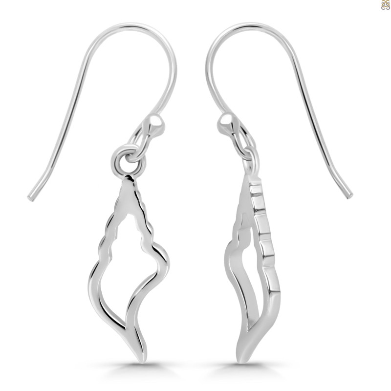 Plain Silver Shell Earring 