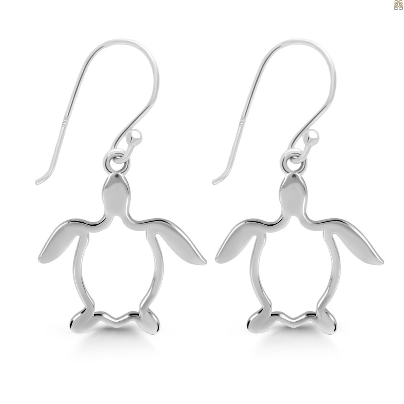 Plain Silver Turtle Earring  PS-RDE-960.