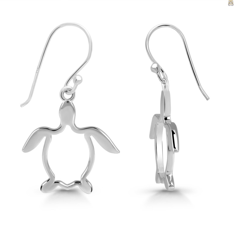 Plain Silver Turtle Earring 