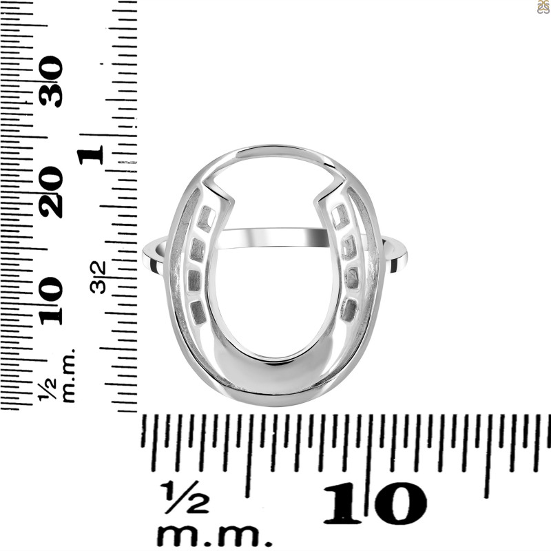 Horse Shoe Plain Silver Ring PS-RDR-312.