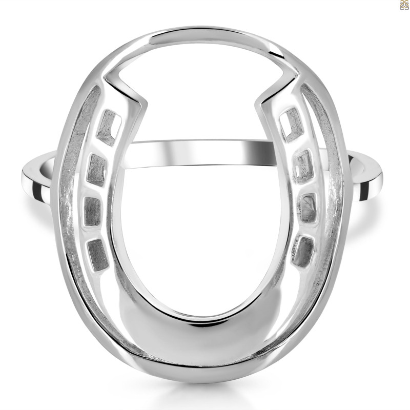 Horse Shoe Plain Silver Ring PS-RDR-312.