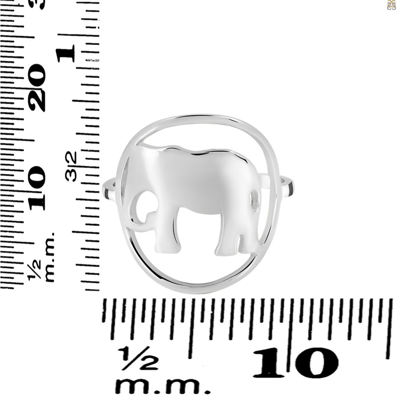 Elephant Plain Silver Ring PS-RDR-313.