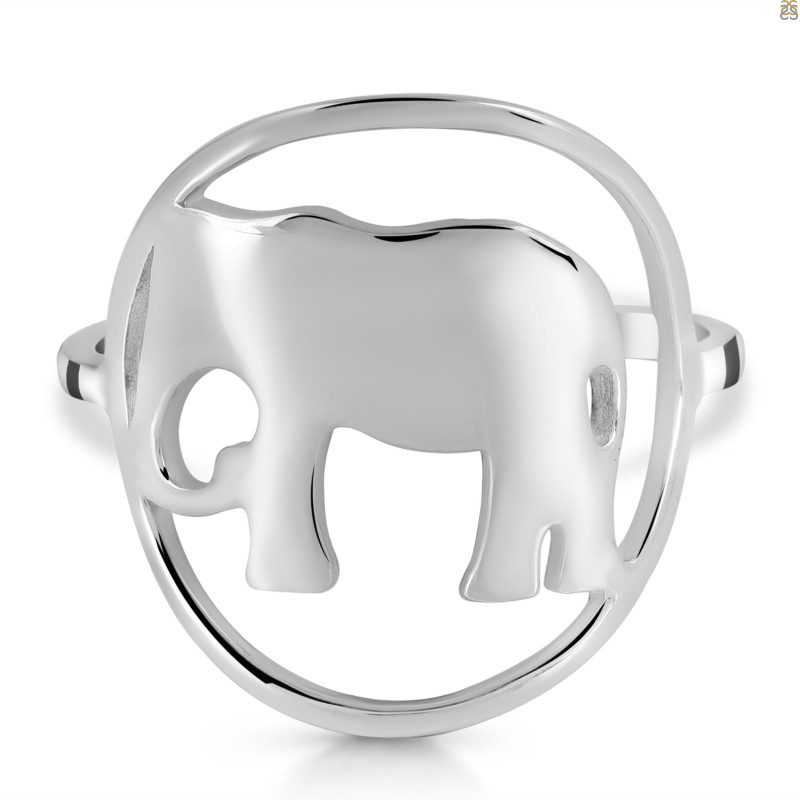 Elephant Plain Silver Ring PS-RDR-313.