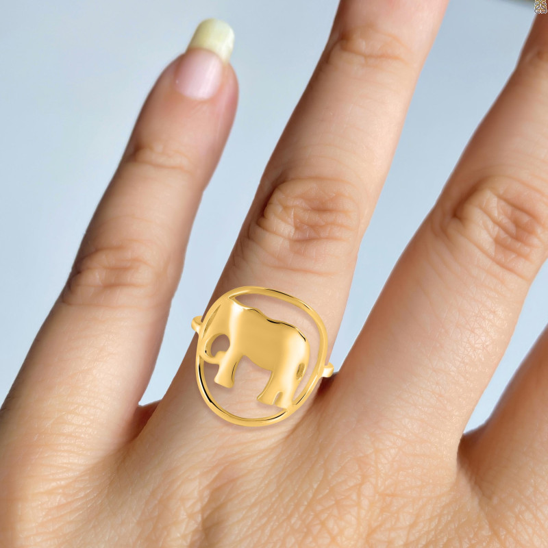 Elephant Plain Silver Ring PS-RDR-313.