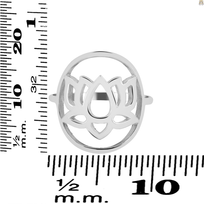 Lotus Plain Silver Ring PS-RDR-315.