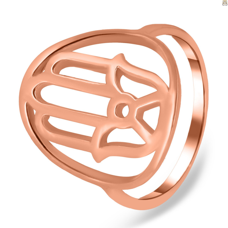 Hamsa Hand Plain Silver Ring PS-RDR-316.