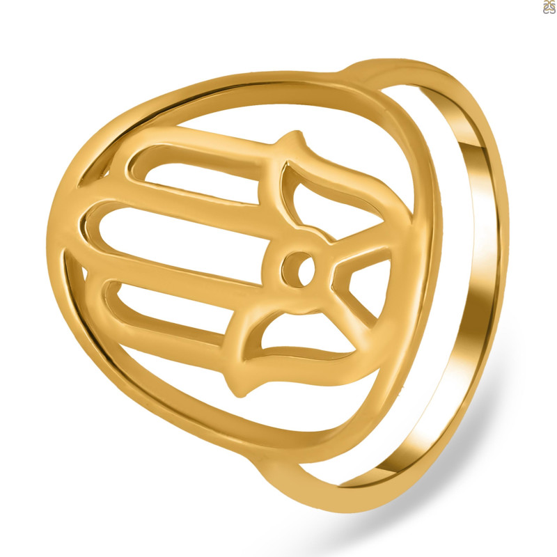 Hamsa Hand Plain Silver Ring PS-RDR-316.