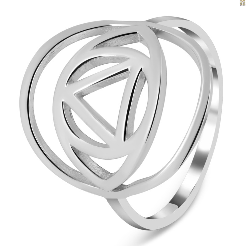 Brow Chakra Plain Silver Ring