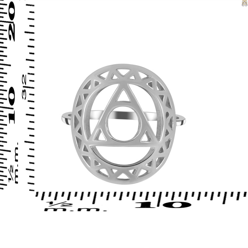 Throat Chakra Plain Silver Ring PS-RDR-319.