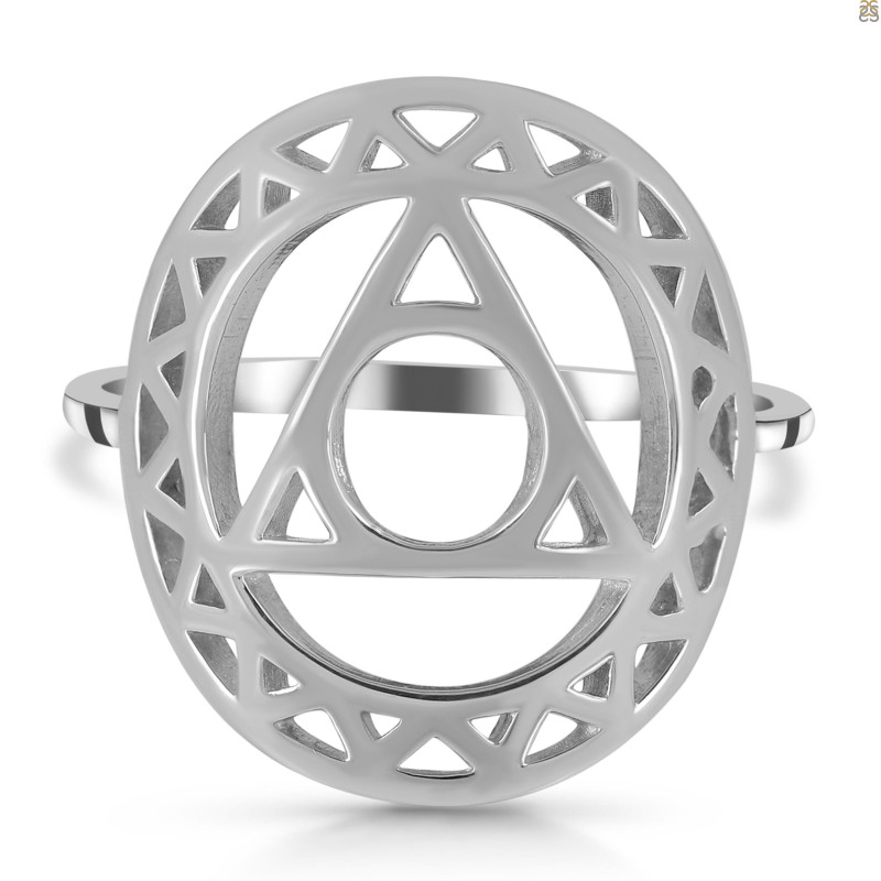 Throat Chakra Plain Silver Ring PS-RDR-319.