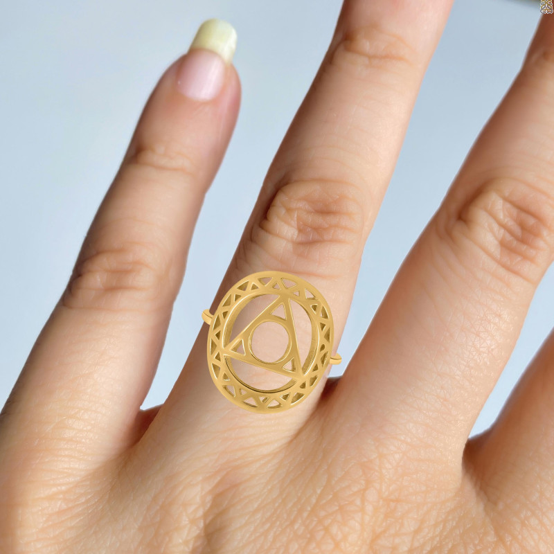 Throat Chakra Plain Silver Ring PS-RDR-319.