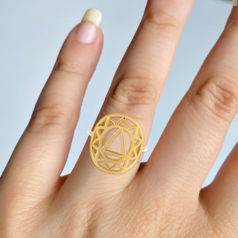 Solar Plexus Chakra Plain Silver Ring PS-RDR-317.