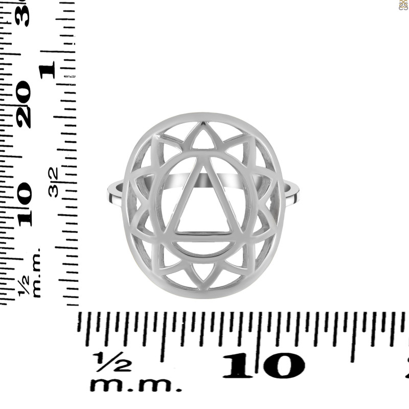 Solar Plexus Chakra Plain Silver Ring PS-RDR-317.
