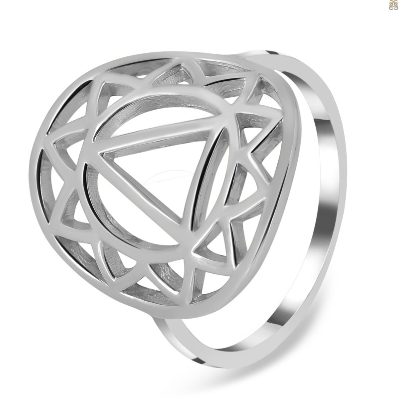 Solar Plexus Chakra Plain Silver Ring