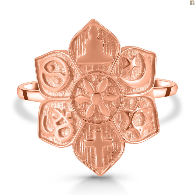 Unity Of Religions Plain Silver Ring PS-RDR-324.
