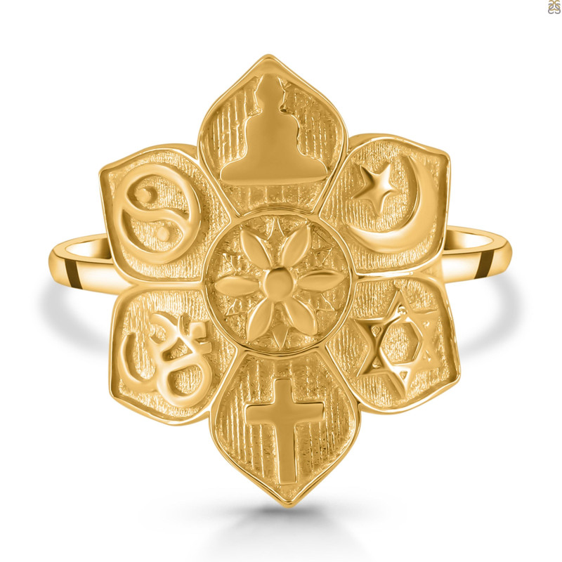 Unity Of Religions Plain Silver Ring PS-RDR-324.