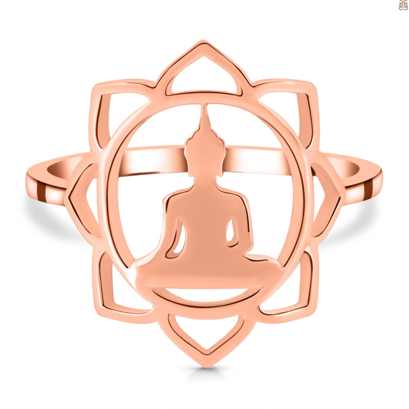 Human Body Chakra Plain Silver Ring PS-RDR-325.