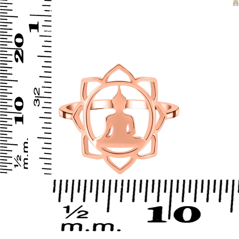 Human Body Chakra Plain Silver Ring PS-RDR-325.