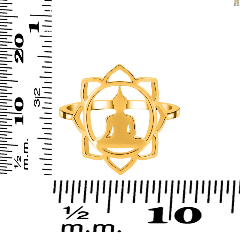 Human Body Chakra Plain Silver Ring PS-RDR-325.