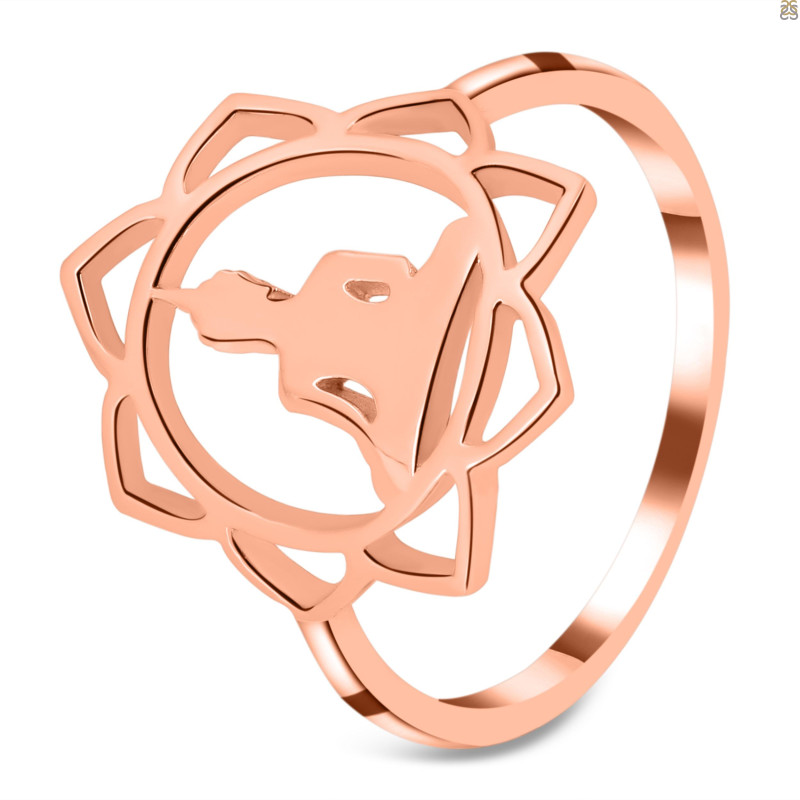 Human Body Chakra Plain Silver Ring PS-RDR-325.