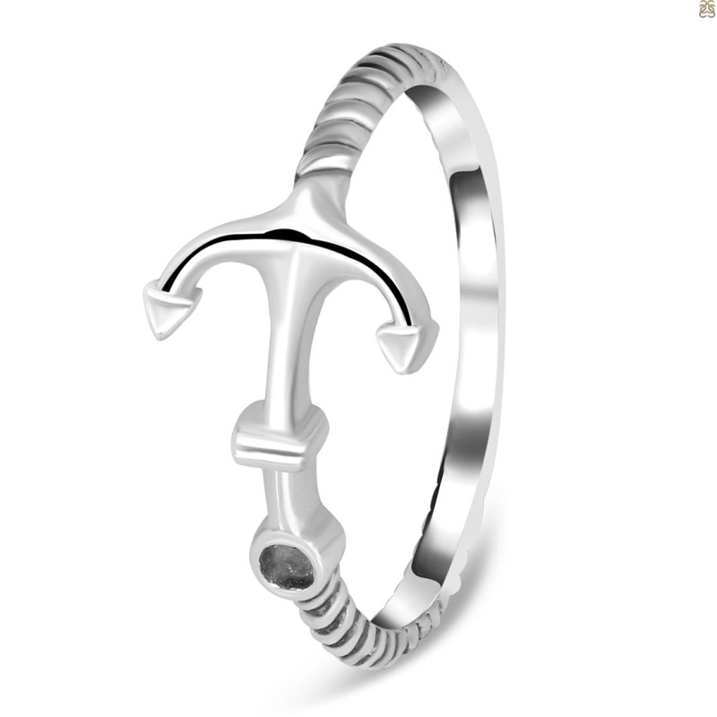 Plain Silver Anchor Ring