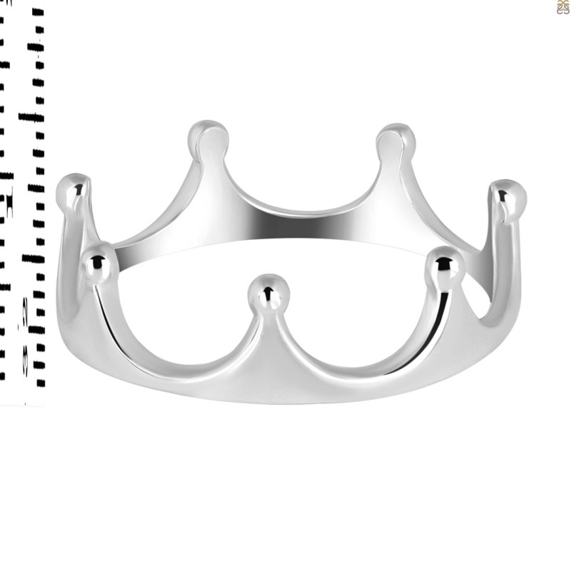 Plain Silver Crown Ring PS-RDR-530.