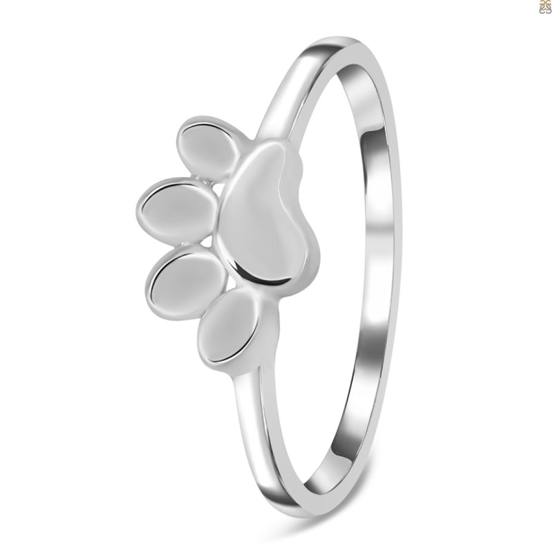 Plain Silver Paw Ring