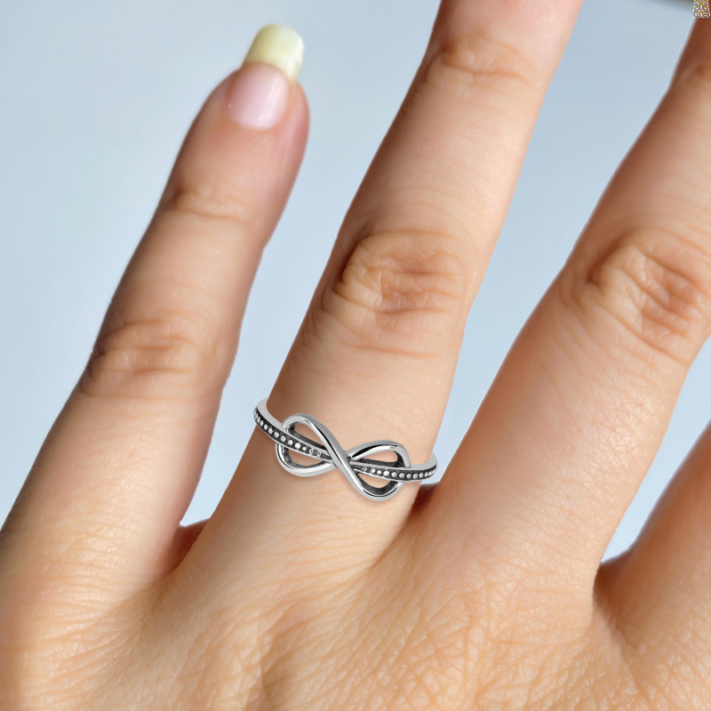 Plain Silver Infinity Ring PS-RDR-575.