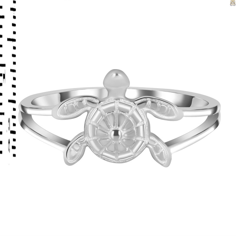 Plain Silver Turtle Ring PS-RDR-630.