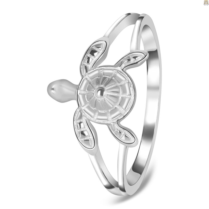 Plain Silver Turtle Ring