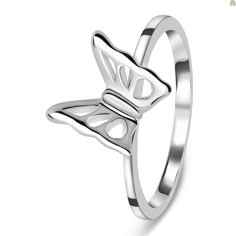 Plain Silver Butterfly Ring