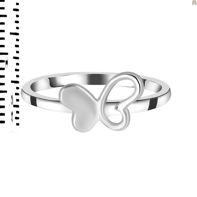 Plain Silver Butterfly Ring PS-RDR-668.