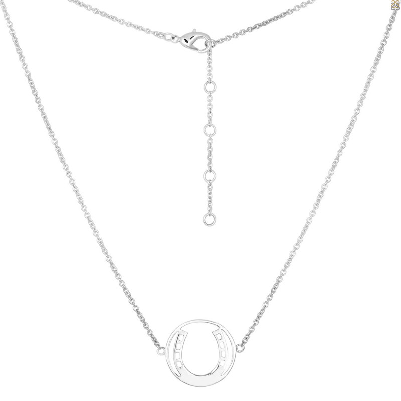 Horse Shoe Plain Silver Necklace