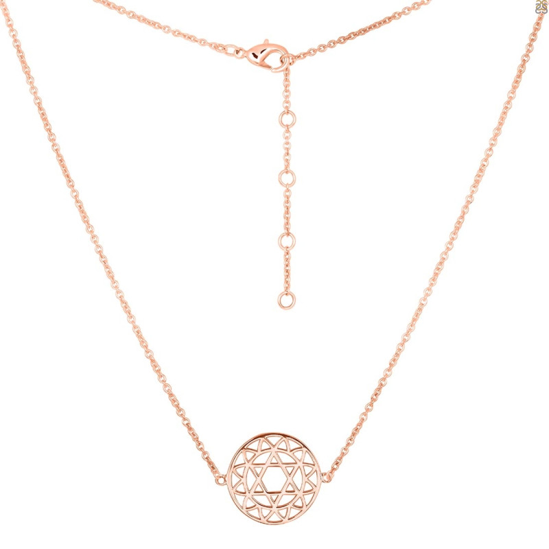 Heart Chakra Plain Silver Necklace PS-RDN-11.