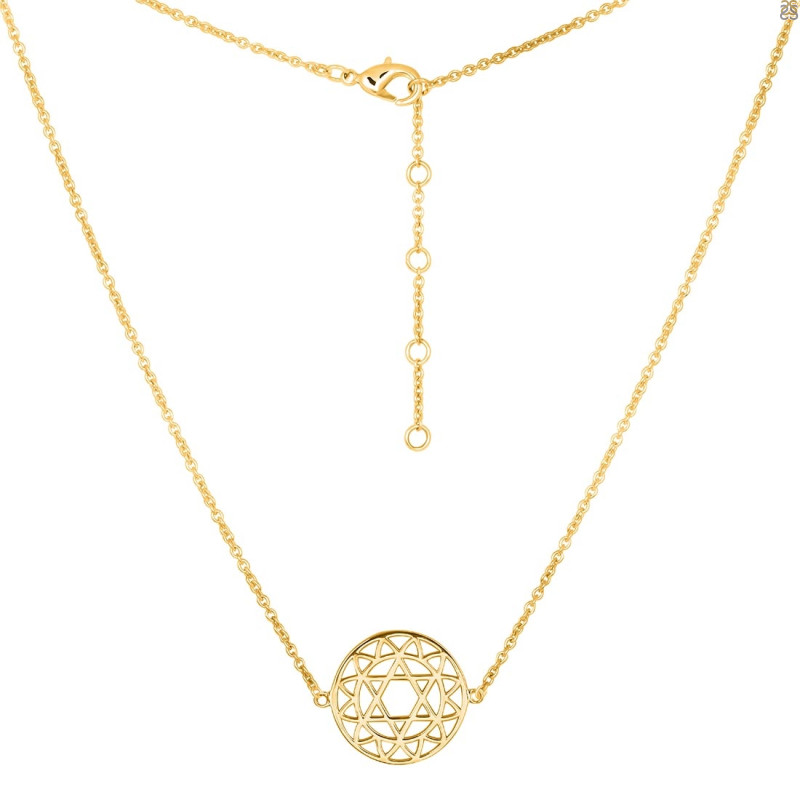 Heart Chakra Plain Silver Necklace PS-RDN-11.