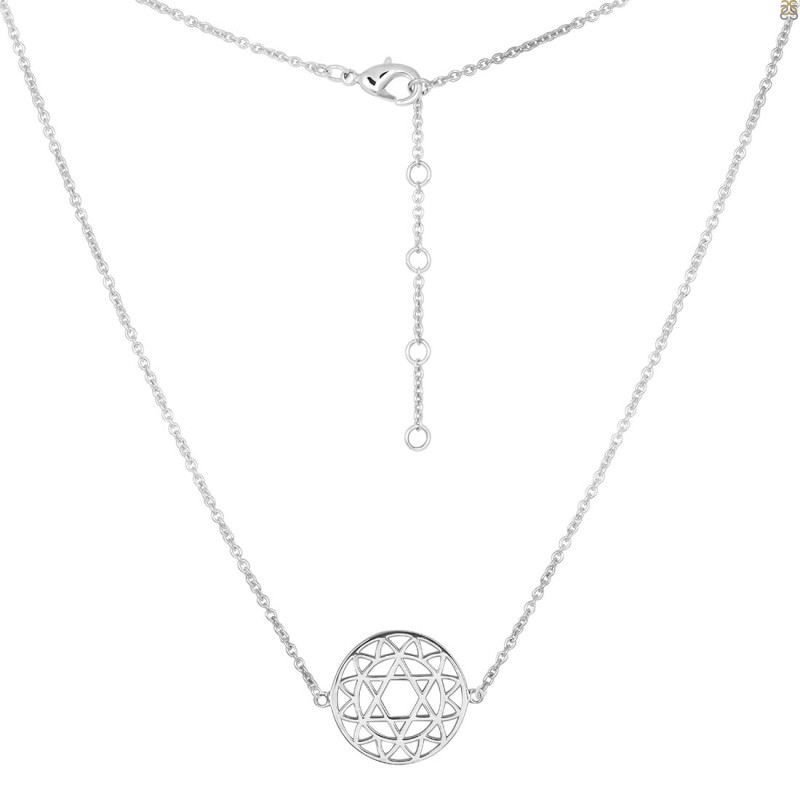 Heart Chakra Plain Silver Necklace