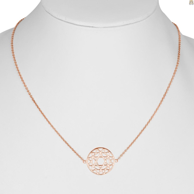 Heart Chakra Plain Silver Necklace PS-RDN-11.