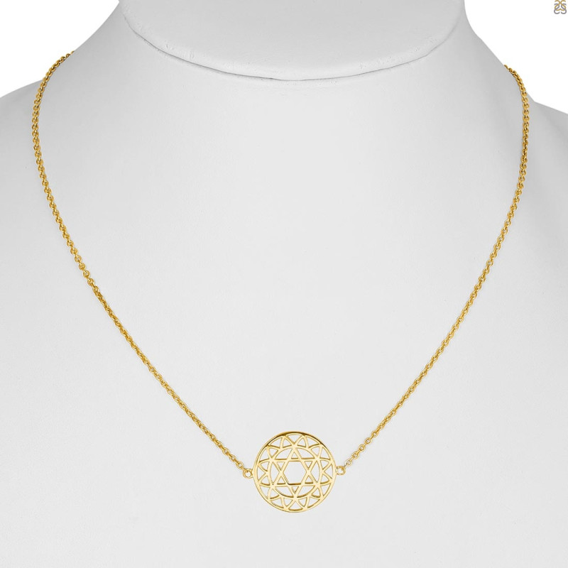 Heart Chakra Plain Silver Necklace PS-RDN-11.