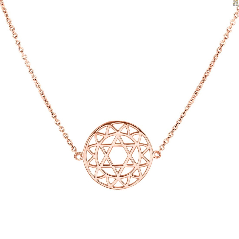 Heart Chakra Plain Silver Necklace PS-RDN-11.