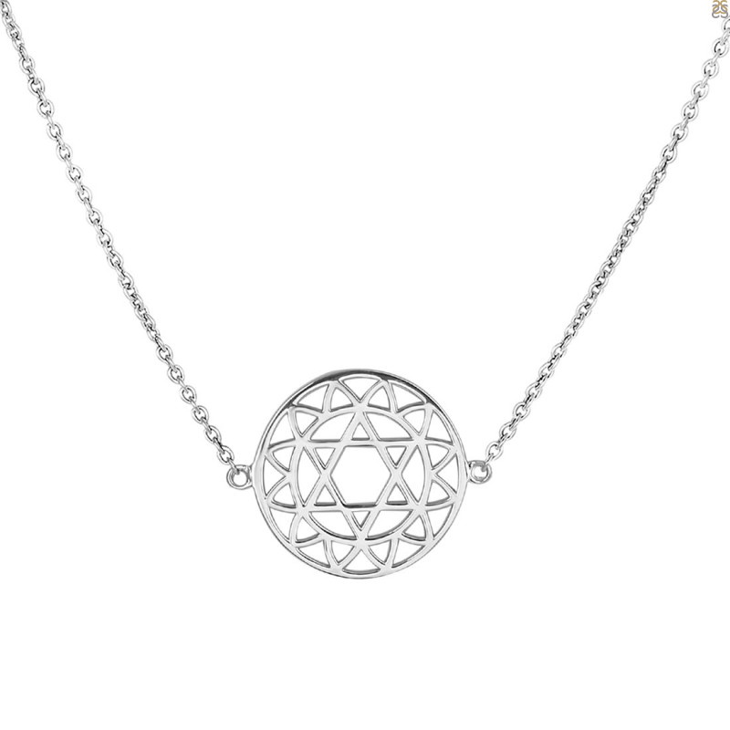 Heart Chakra Plain Silver Necklace PS-RDN-11.