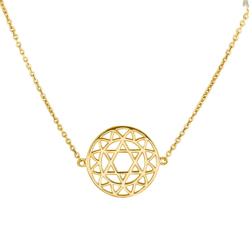 Heart Chakra Plain Silver Necklace PS-RDN-11.