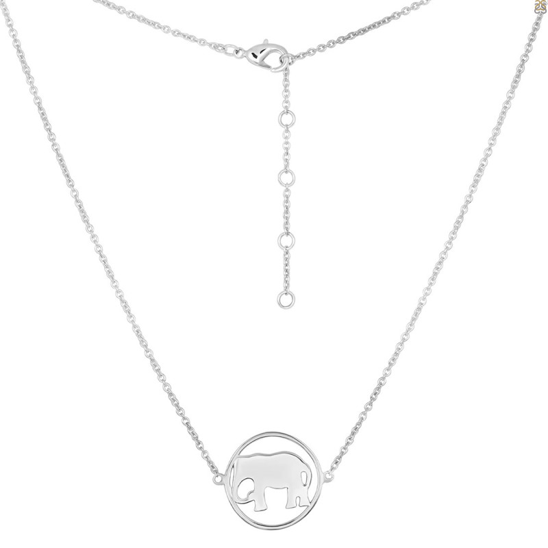 Elephant Plain Silver Necklace
