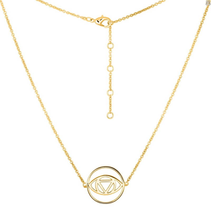 Brow Chakra Plain Silver Necklace PS-RDN-3.