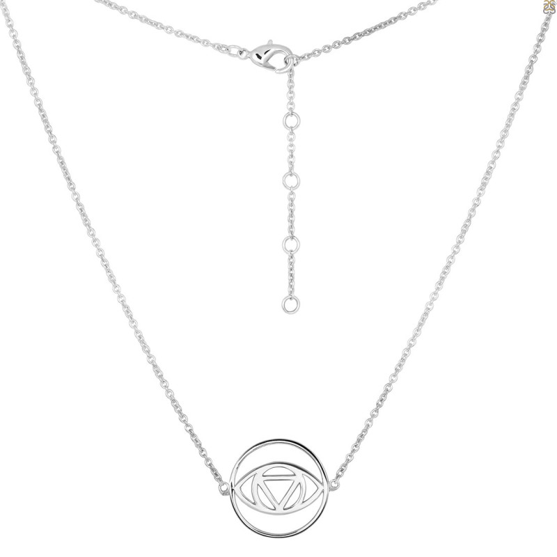 Brow Chakra Plain Silver Necklace PS-RDN-3.