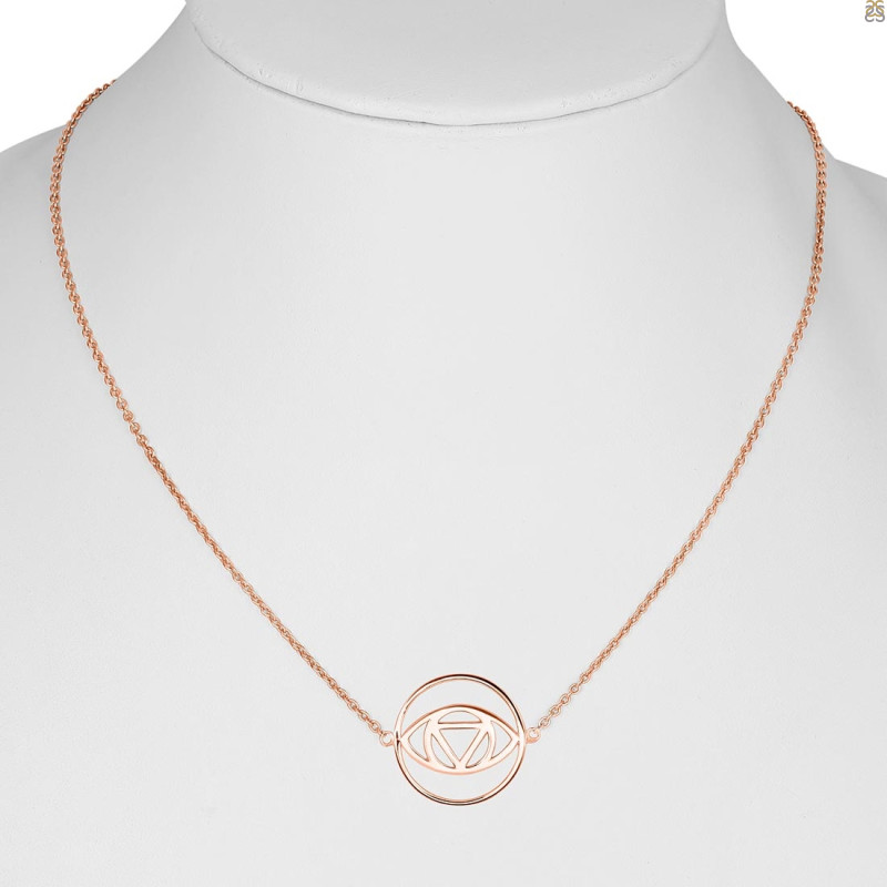 Brow Chakra Plain Silver Necklace PS-RDN-3.